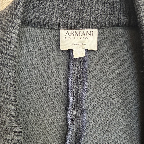 Armani Collezioni Black Textured Single-Button Blazer, 2, Made in Italy - Picture 2 of 5